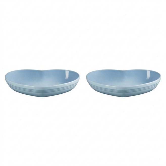 LE CREUSET 瓷器 心型盤 22cm 2個 海岸藍