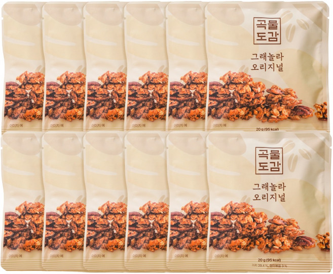 곡물도감 그래놀라 오리지널, 20g, 12개