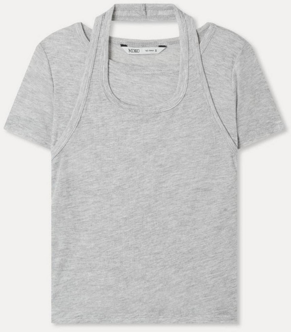 MIXXO 女款繞頸透視短袖T恤 RE LWG31QA
