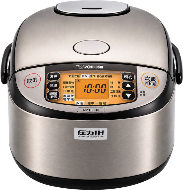 ZOJIRUSHI 象印 多段式壓力IH微電腦電子鍋 10人份, 不鏽鋼色, NP-HSF18