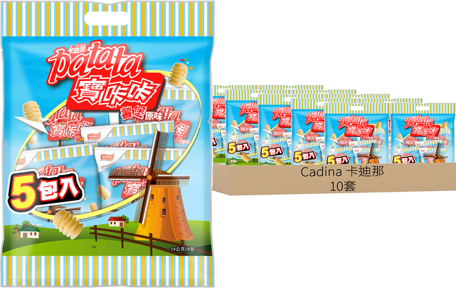 Cadina 卡迪那 寶卡卡 原味 量販袋 5包, 145g, 10袋