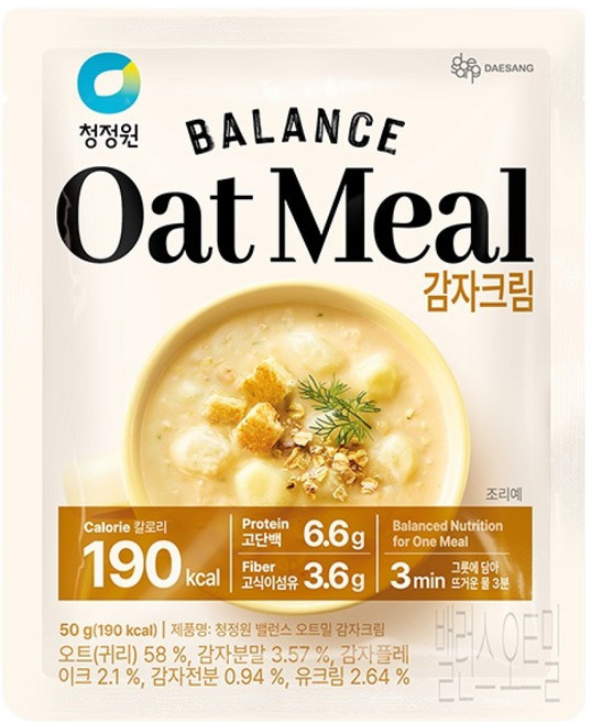 청정원 오트밀 감자크림, 50g, 1개