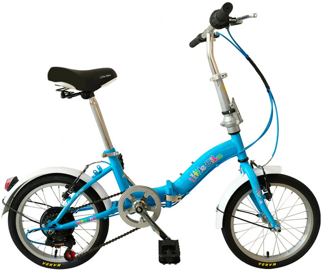 HUB&DYNE Little bike 16吋6速兒童折疊車, 粉藍色, 16吋