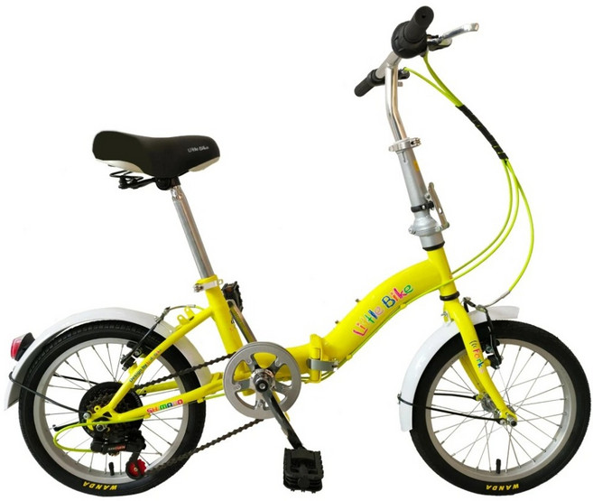 HUB&DYNE Little bike 16吋6速兒童折疊車, 黃色, 16吋