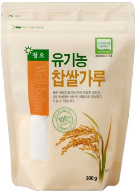 청오건강 유기농 찹쌀가루, 300g, 1개