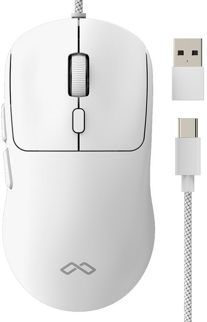 맥스틸 C타입 USB 무소음 유선 게이밍 마우스, 화이트, GM-MCU50