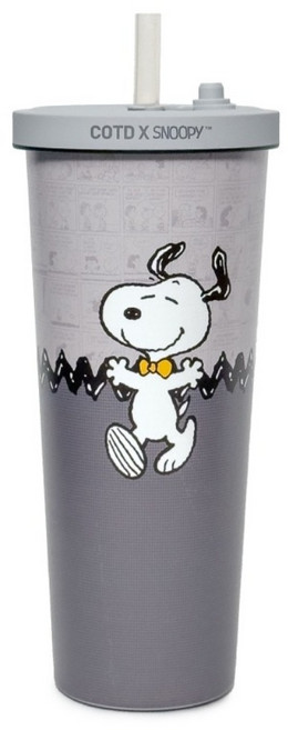 COTD SNOOPY 聯名 陶瓷吸管杯, 灰色, 1個, 800ml