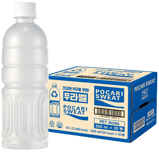 5위 - 포카리스웨트 페트 무라벨, 500ml, 20개