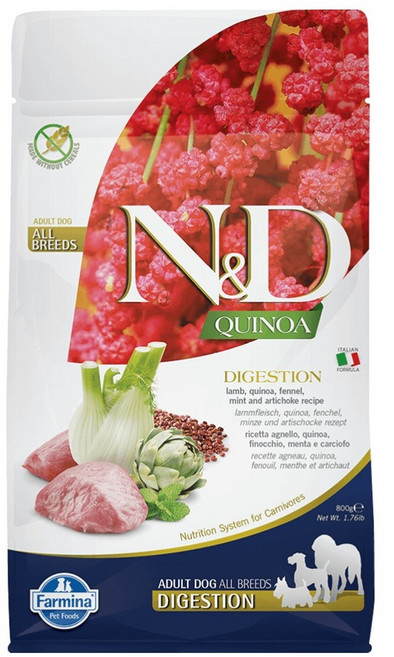 Farmina 法米納 犬用 QD1 天然藜麥無穀機能系列 羊肉茴香, 800g, 1個, 消化+腸道健康
