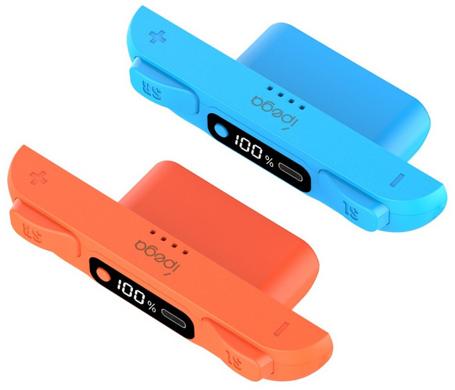 ipega 派鯊魚 背夾電池包2件組 Switch 2 手把專用, 橙色 + 藍色, 1套, PG-SW2115