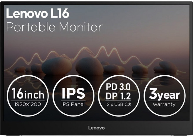 Lenovo 聯想 WUXGA 60Hz IPS 面板便攜式螢幕 68F4UAC1WW, 40.6cm, L16