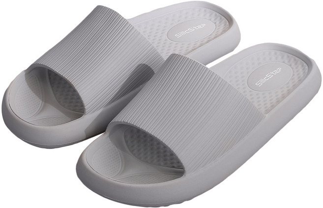 XUZU 舒筑 SilicStep 矽晶減塑 胖胖拖鞋 Q彈腳感 厚底設計 防滑耐磨 輕量柔韌 永恆灰 28號 29.5cm 1雙