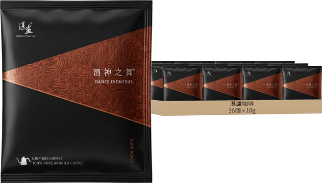 湛盧咖啡 深烘焙經典濾掛咖啡 酒神之舞, 10g, 1個, 36個裝