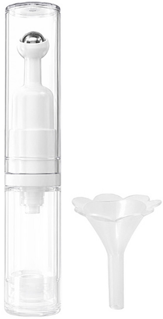 MOTO beauty care 真空滾珠按壓瓶 附花朵漏斗 AS 5ml, 1件, 白色