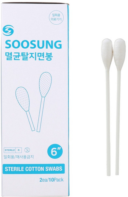 수성 멸균 탈지면봉 15.24cm, 10개입, 1개