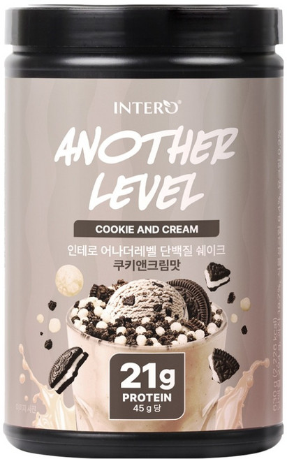 인테로 어나더레벨 단백질 쉐이크 쿠키앤크림맛, 630g, 1개