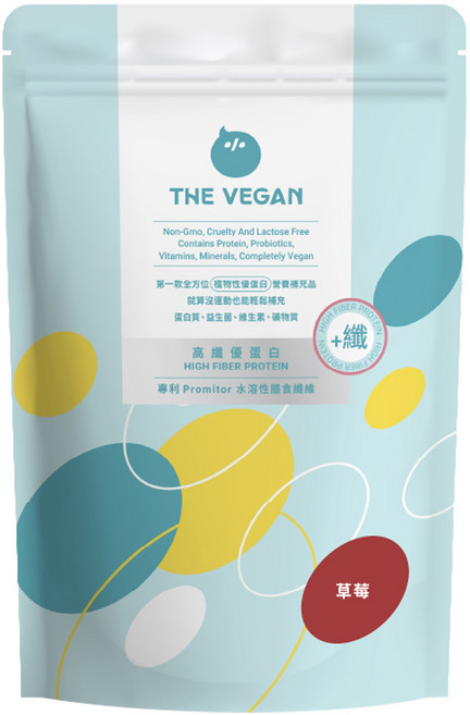 THE VEGAN 樂維根 高纖植物優蛋白 草莓, 1kg, 1個