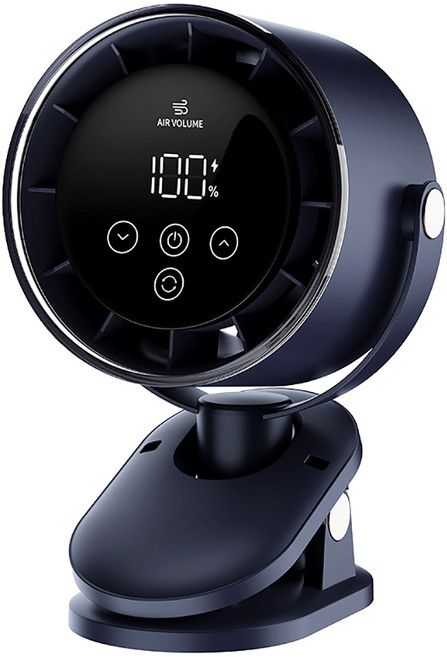 AIRNOVA 夾式電風扇/USB充電靜音循環扇/桌面嬰兒推車兩用風扇, 深灰色, F28