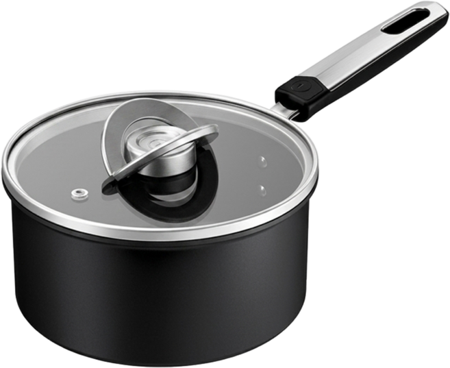 Tefal 特福 法國製 精悍系列 18cm 不沾單柄湯鍋 加蓋 IH適用 G3412302 黑色 1個