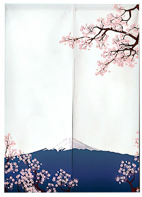上手家居 日式風水長門簾/窗簾布/浴室廚房廁所門簾, 富士山