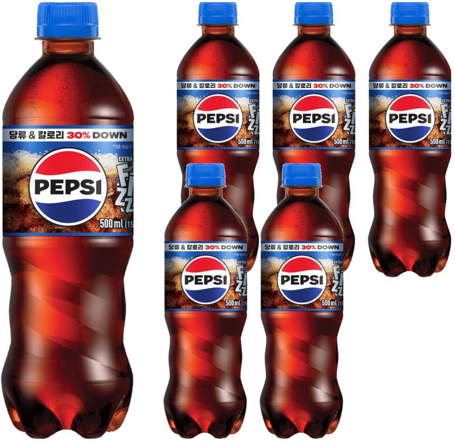 펩시 엑스트라 피즈 탄산음료, 6개, 500ml