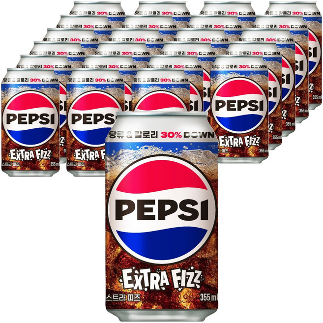 펩시 엑스트라 피즈 탄산음료, 355ml, 24개