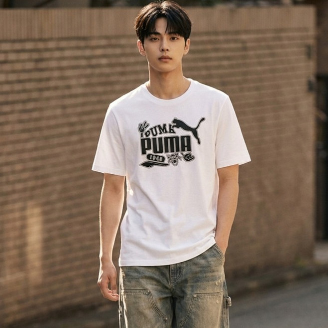 PUMA 男士圖案標誌T恤