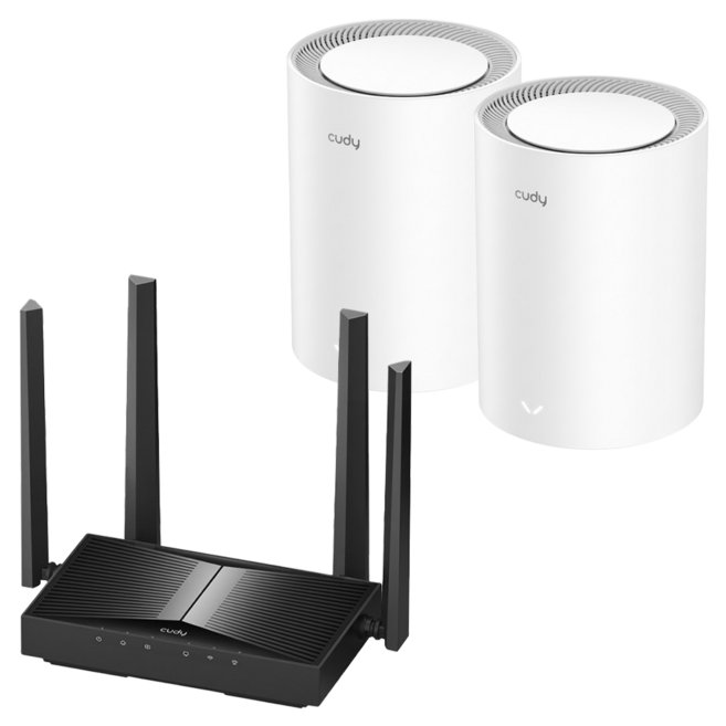 cudy 雙頻WiFi無線路由器3件組, 1套, WR3600 + M3000-2