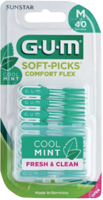 SUNSTAR 三詩達 G.U.M Soft Pick Comfort Flex 薄荷味牙間刷, 40入, 1個, 1mm