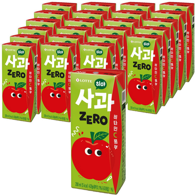 LOTTE 樂天 CHILSUNG BEVERAGE Hiya 零卡蘋果, 24個, 200ml