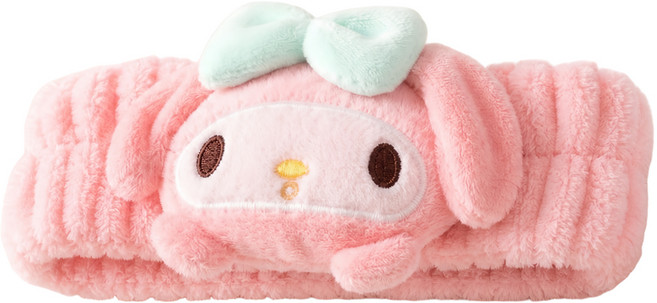 Sanrio 三麗鷗 美樂蒂 3D毛絨洗臉髮帶髮帽, 1個, 粉紅色