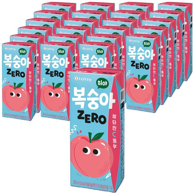 롯데칠성음료 히야 제로 복숭아, 24개, 200ml