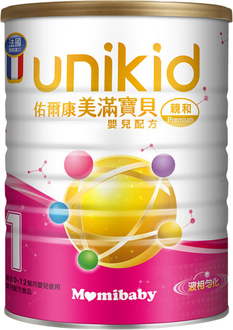 unikid 佑爾康 美滿寶貝嬰兒配方 親和 Premium 1號奶粉 0~12個月, 850g, 1個