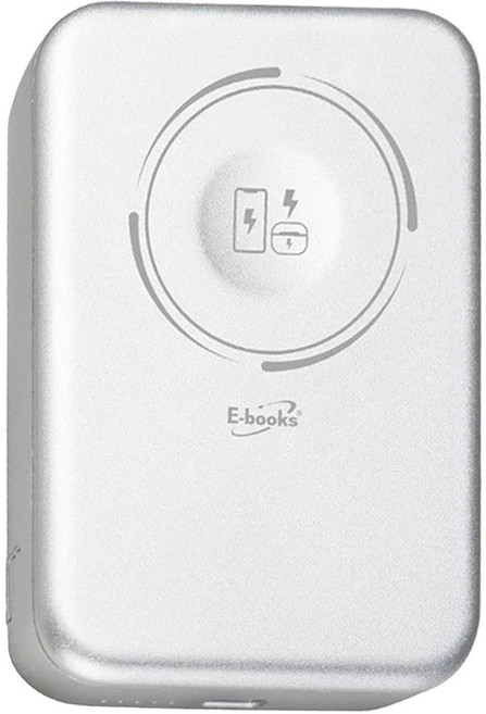 E-Books B133 固態防爆不燃燒磁吸行動電源 5000mAh Type-C, 金屬銀, E-PCB308