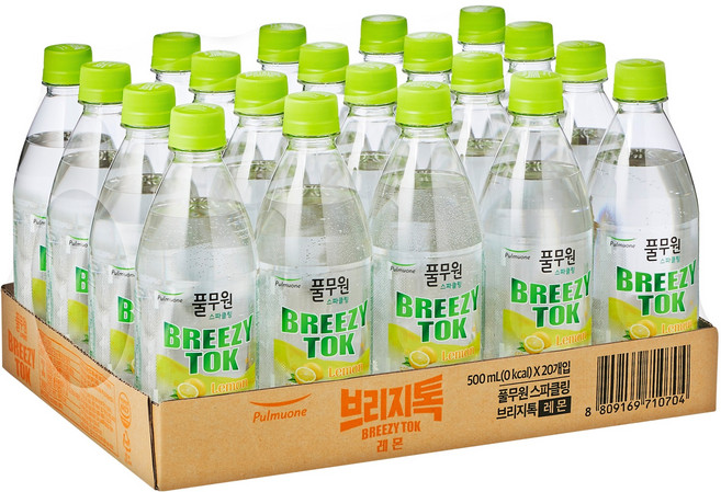브리지톡 풀무원 탄산음료 레몬 유라벨, 20개, 500ml