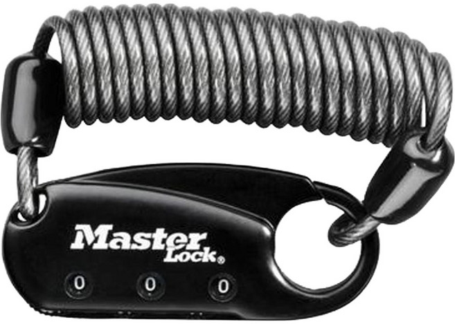 Master Lock 鋼纜密碼鎖 1551EURDBLK C1682005, 1個