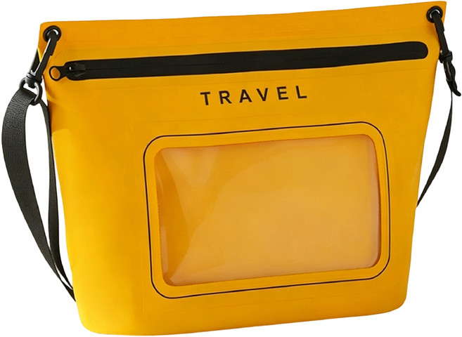 TRAVEL 游泳手機防水袋/可觸屏漂流收納單肩包, 黃色