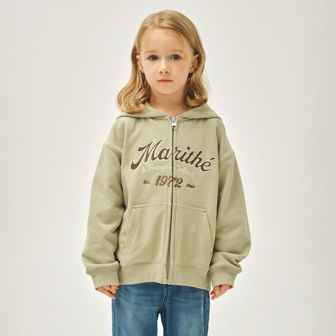 MaritheFrancoisGirbaud 兒童 APPLIQUE LOGO 拉鍊連帽衫