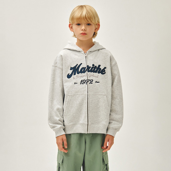 MaritheFrancoisGirbaud 兒童 APPLIQUE LOGO 拉鍊連帽衫