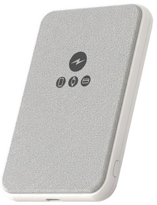 POLYBATT 超薄款磁吸三用快充行動電源 Type-C, 白色, LT001