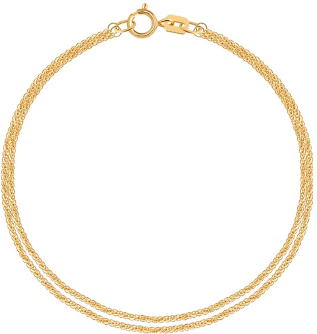 GOLDPANG 女款 14K 穩固鏈條雙層手鍊 + 購物袋