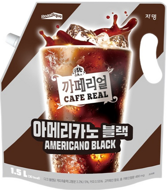 까페리얼 아메리카노 블랙, 1개, 1.5L