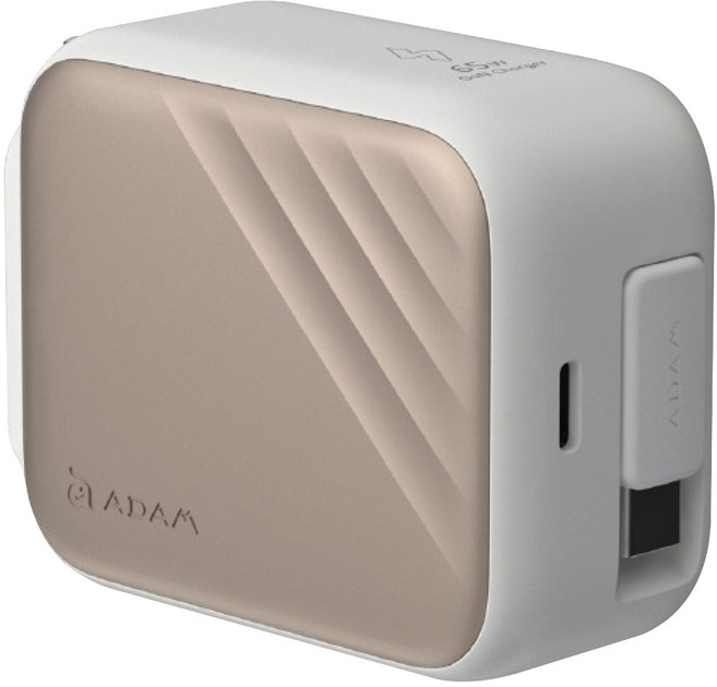 ADAM elements 亞果元素 GaN 65W USB-C自帶線快速電源供應器 L65, 鈦金色, 1個