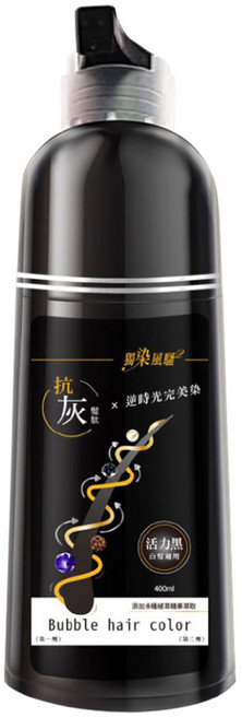 獨染風騷 抗灰髮肽逆時光完美染髮乳 400ml, 活力黑, 1個