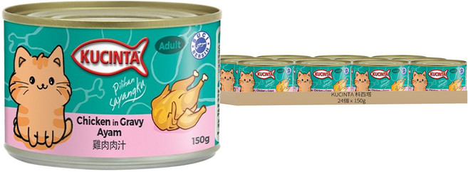 KUCINTA 科西塔 小貓罐 肉汁湯罐, 150g, 24個, 雞肉