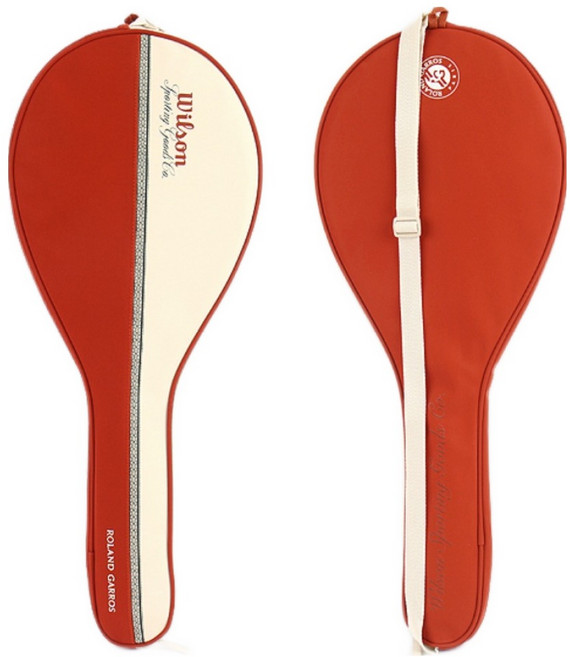 Wilson 2026 羅蘭·加洛斯球拍套 WR8053001001, 奶油色 + 泥土色 + 綠色, 1個