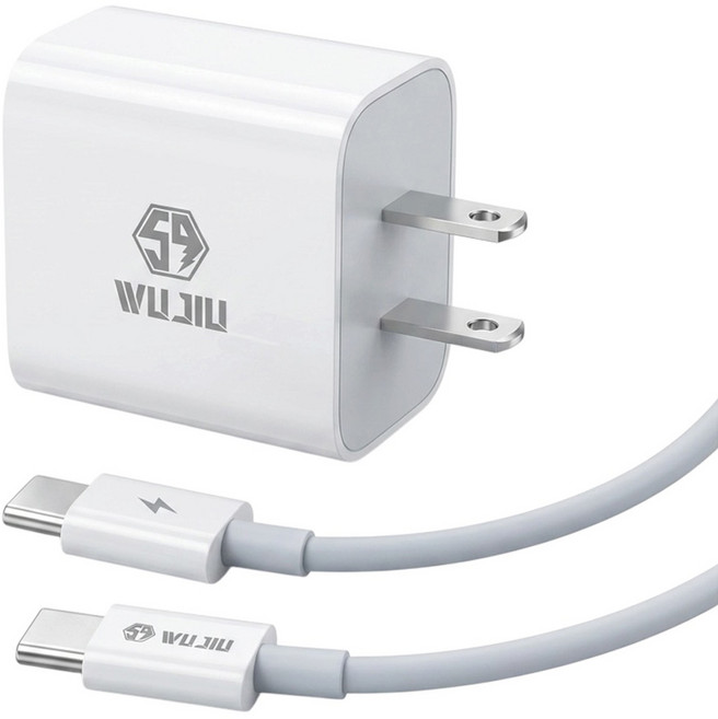 伍玖科技 PD30W 智慧快充套組 RCK21CC 充電器 + Type-C-Type-C 充電線 1.5m, 白色, 1套
