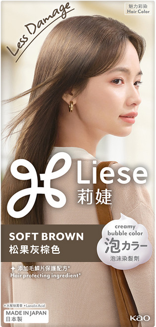 Liese 莉婕 泡沫染髮劑, 松果灰棕色, 1個