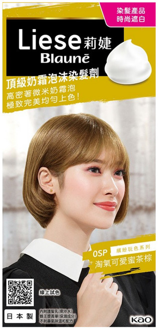 Liese 莉婕 頂級奶霜泡沫染髮劑, 淘氣可愛蜜茶棕, 1個
