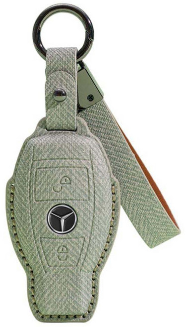 CRONICLE E-Class G-Class C-Class 賓士相容 Monogram 線條鑰匙套 葫蘆 2鍵, 灰色, CRMON-MER9